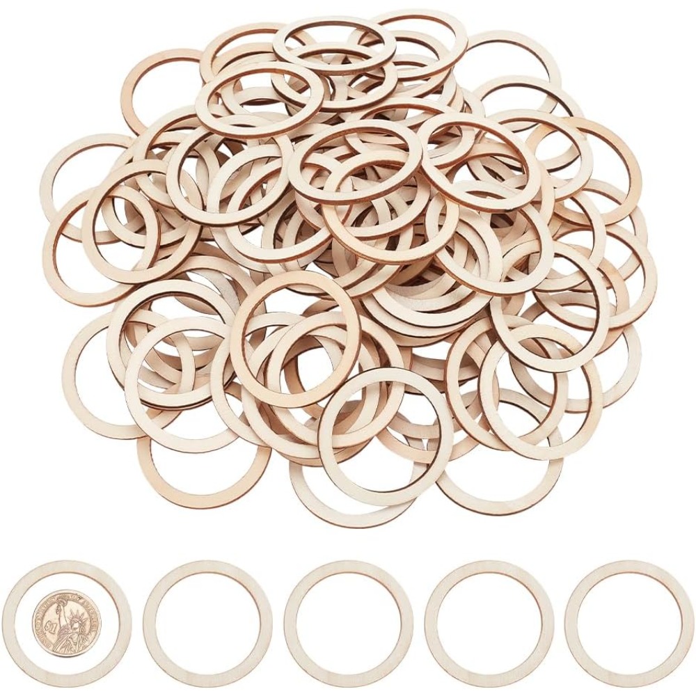 Wood Ring Blank - قطع خشبية غير مكتملة لطلاء الكريسماس