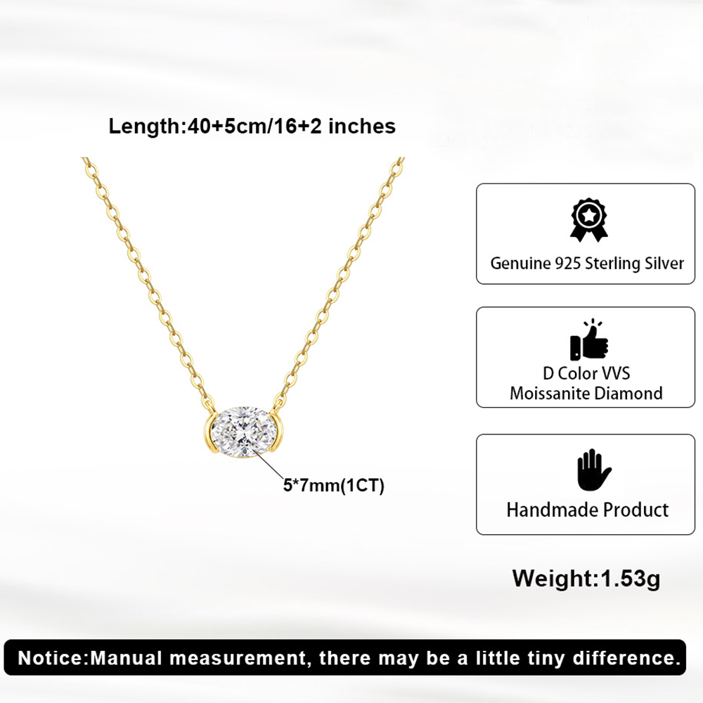 قلادة موسانيت بقطع بيضاوي 1 قي - مراجعة Bezels Set Pendant وسعره