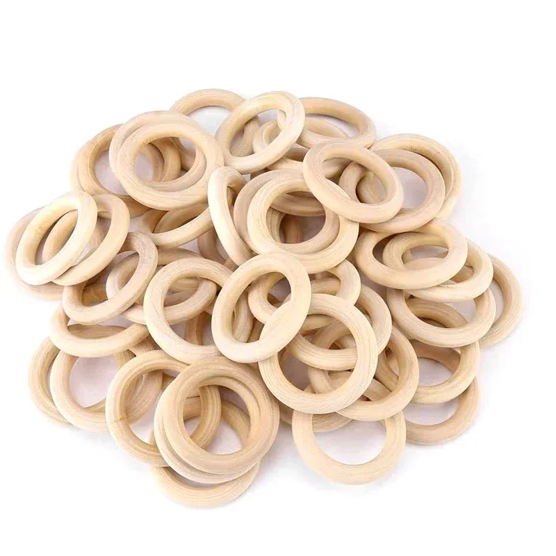 20 قطعة حلقات خشبية طبيعية غير - مراجعة Wood Ring Blank وسعره