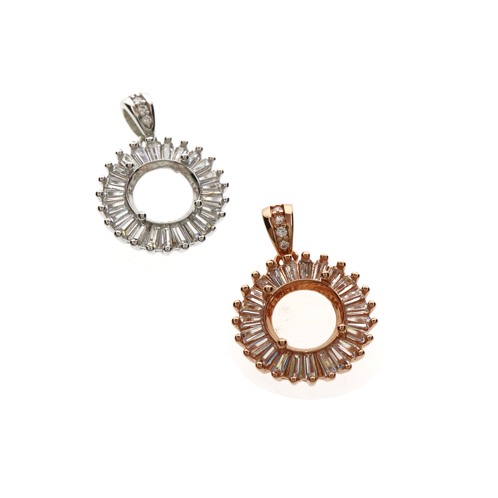 4-12 مللي متر جولة الحافة روز  - مراجعة Bezels Set Pendant وسعره
