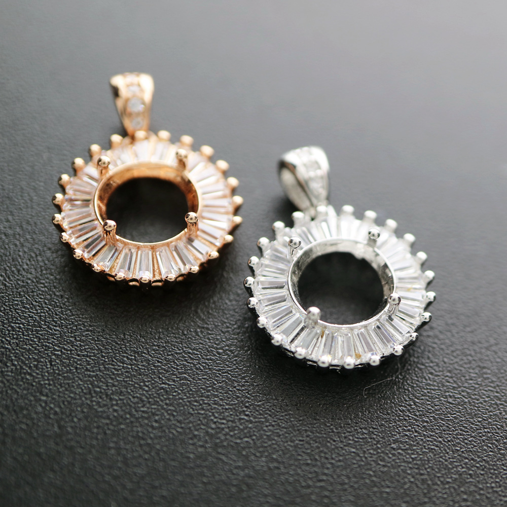 4-12 مللي متر جولة الحافة روز  - مراجعة Bezels Set Pendant وسعره