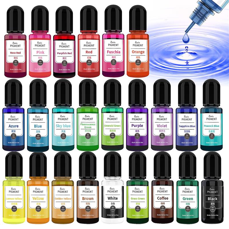24 لون 10 مللي/زجاجة الايبوكسي - مراجعة Resin Dye Alcohol وسعره