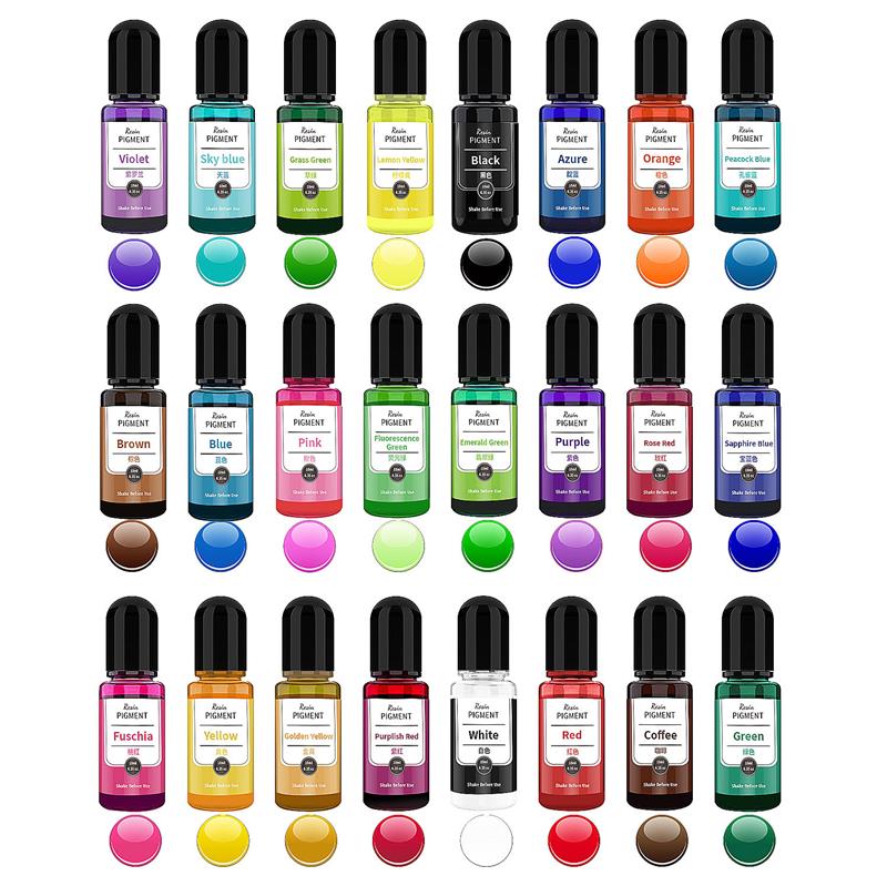 24 لون 10 مللي/زجاجة الايبوكسي - مراجعة Resin Dye Alcohol وسعره